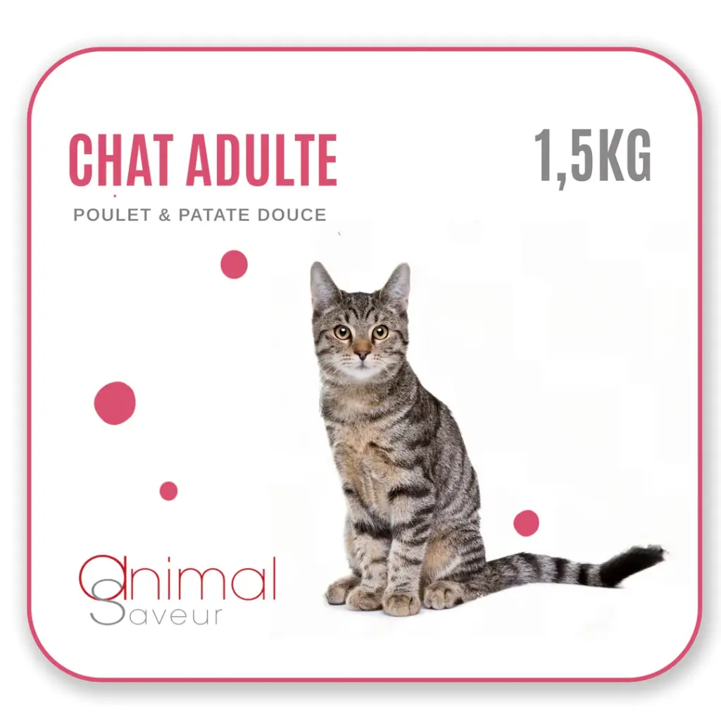 Croquettes Chat Adulte 1,5 kg - Poulet / Patate Douce