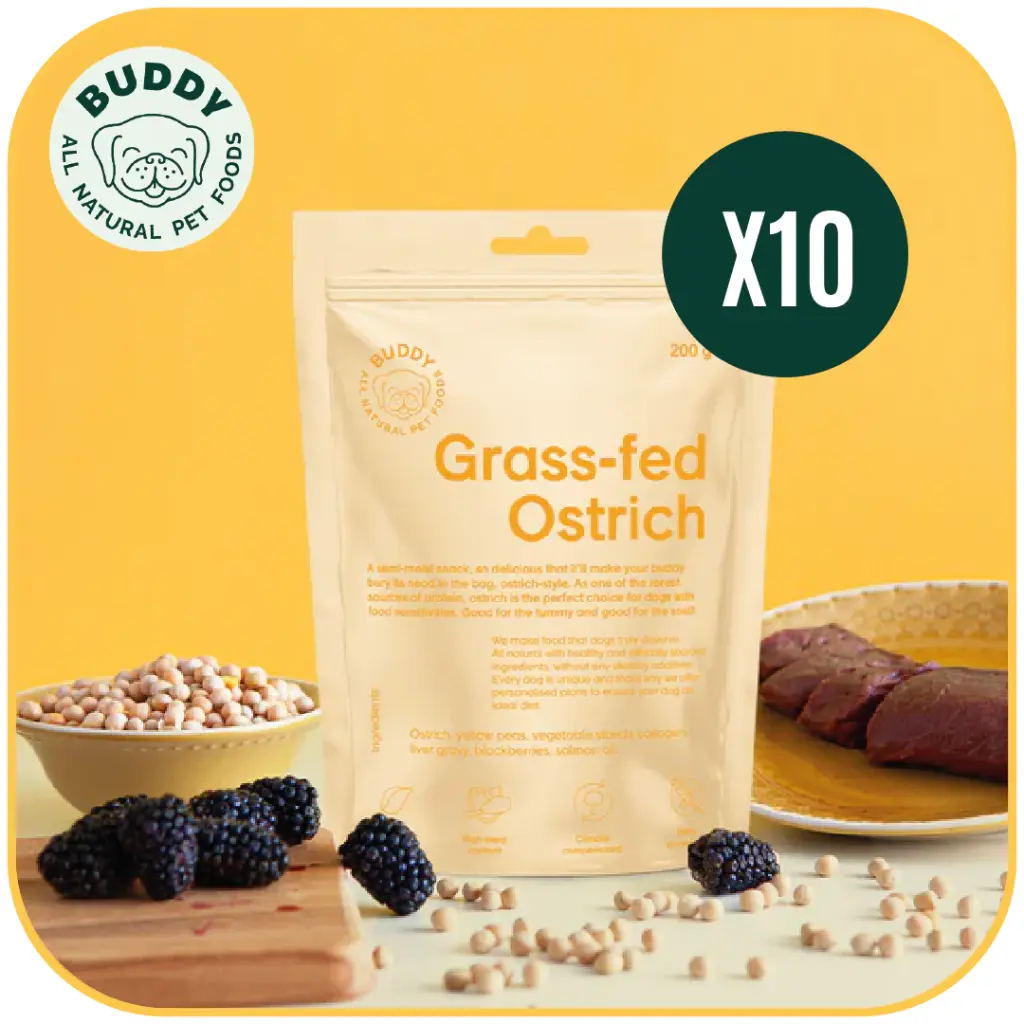 Grass-Fed Ostrich | Friandise pour chien à l'autruche | Carton de 10